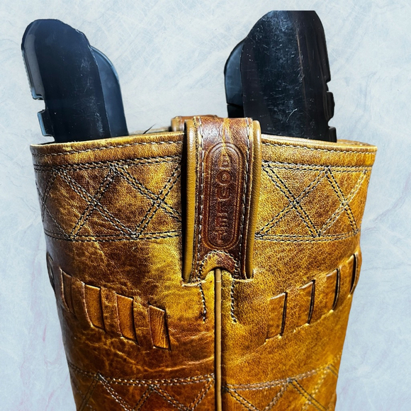 Boulet Vagabond 8674 Cowboy Boots Men’s 7D/Women’s 9 Hillbilly Golden Distress - Picture 10 of 16